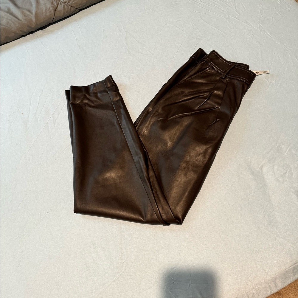 Mango leather pants 
Dark brown